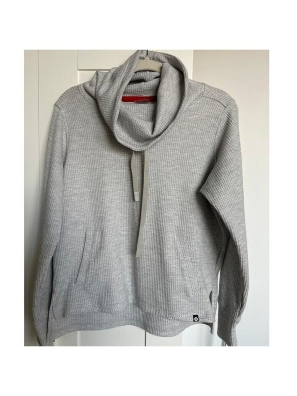 Marmot Women's Gray Waffle Knit Lorraine Funnel Neck Pullover, Size M, Like New